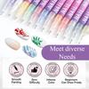 12 Colors Essentials Nail Art Pens Set Spring Summer Quick Dry Nail Polish Pens for Nail Art Design Drawing Liner Tools