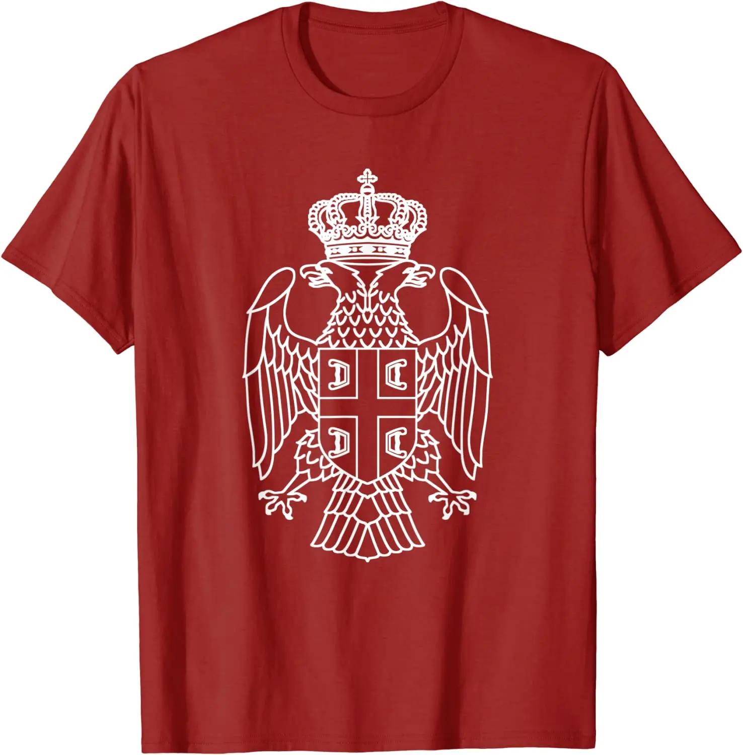 Serbia Srbija Serbian Eagle Coat of Arms TShirt 100 Cotton ONeck Short Sleeve Summer Casual Mens Tshirt Streetwear S