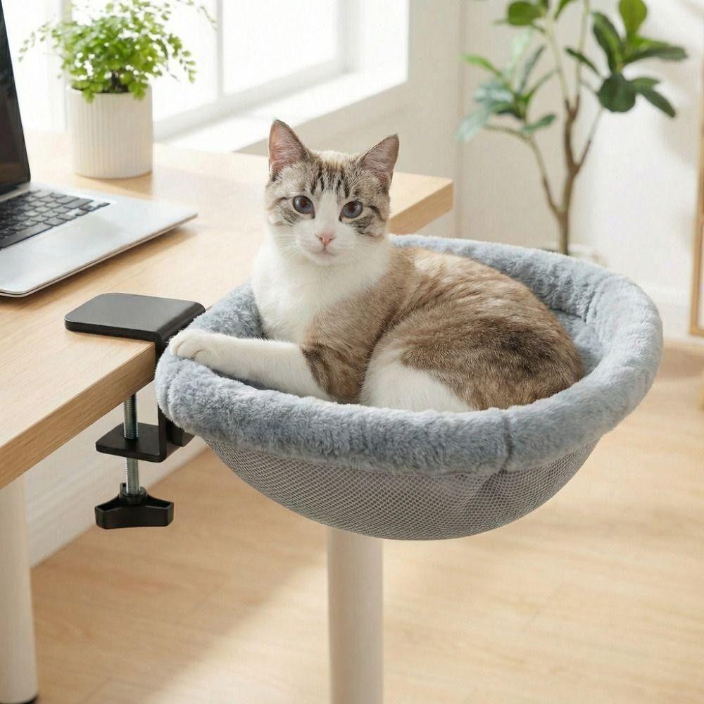 One-Click Folding Cat Desk Hammock Space-Saving Cat Perch Cat Desk Bed Home Office Desk