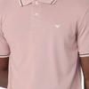 Emporio Armani Striped Button Short Sleeve Polo Shirt Men polo shirts Pink 8N1FB4-1JPTZ-U4288