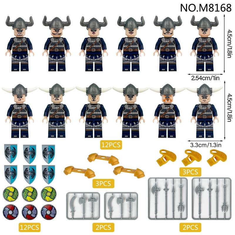 Viking doll M8168 kids assemble small particles of construction bricks playthings weapons accessories birthday gifts ideal for soldiers