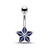Stainless Steel Pentagram Star Belly Button Rings Shiny  Navel Piercing Jewelry Sexy Belly Rings For Women Girls
