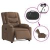 Electric Recliner Chair Brown Fabric