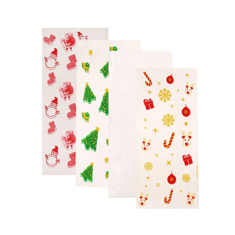 Favors Transparent Santa Claus Christmas Candy Bags Cookies Storage Baking Packaging Cellophane