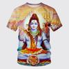 New God Shiva God 3d Printed T-Shirt Summer Personality Men Casual Youth Short Sleeve Ethnic Style Loose O Collar Quality Top