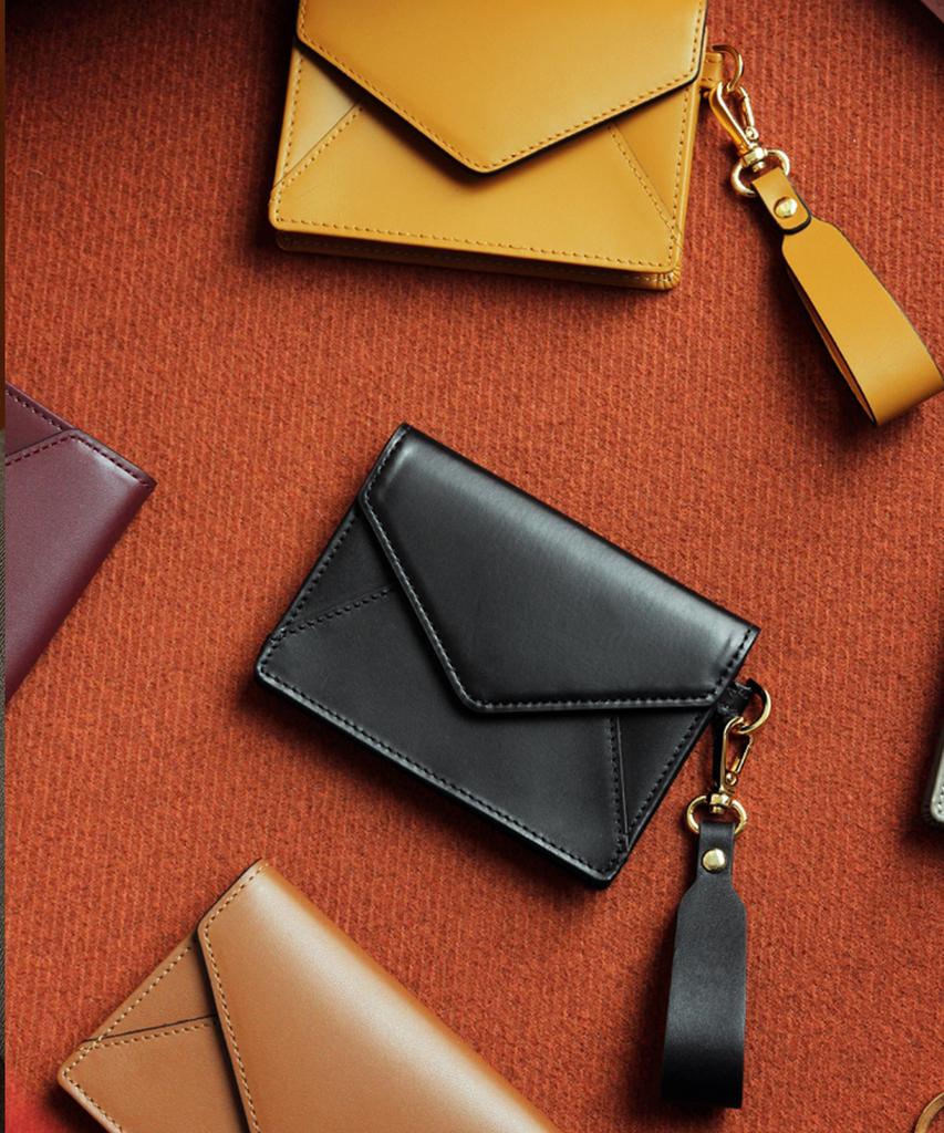 Matt Post Steen Leather Keyring Card Wallet Black
