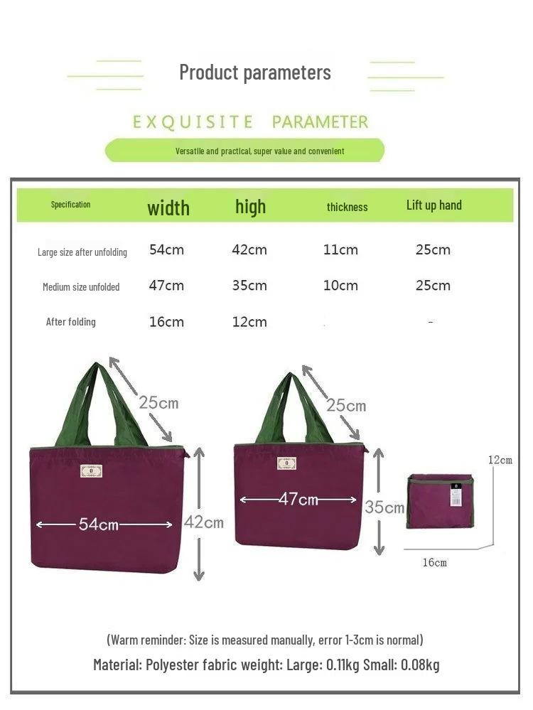 Eco-Friendly Foldable Single Shoulder Tote Bag - Portable, Large Capacity Grocery Bag