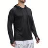 Sports Fitness Men's Hooded Long-Sleeved Sweatshirt, High-Elastic Quick-Drying Running Pullover Top