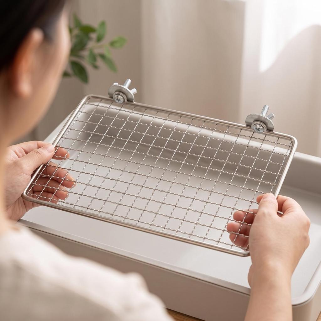 Bird Cage Mesh Platform Sturdy Perch Space-Saving