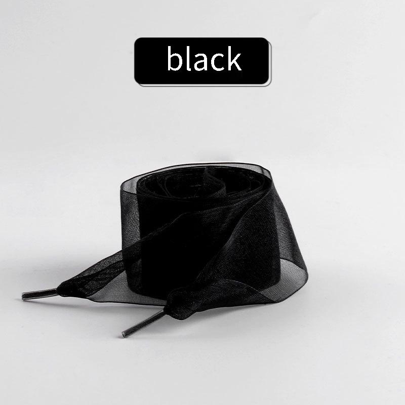 

4 см Широкие Плоские Шелковые Шнурки Модные Шифоновые Шнурки для Кроссовок Веревочные Шнурки для Обуви 100/120/140/160 СМ Аксессуары для Обуви 100cm чёрный