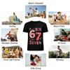 Cartoon Love Heart Number 67 Print Casual Top For Adults Kids Pure Cotton T-shirt