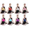 Kızlar Mock-Boyun Kesme Geri Lirik Dans Elbise Kostümleri Çağdaş Bale Dans giyim Leotard Wrap Etek