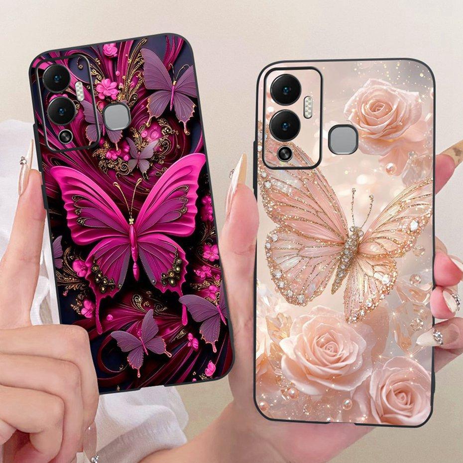 Cute Printing Phone Case For Infinix Hot 12 Play Hot12i Soft Black Silicone Cases For Infinix Hot 12i 12Play Covers Bumpers