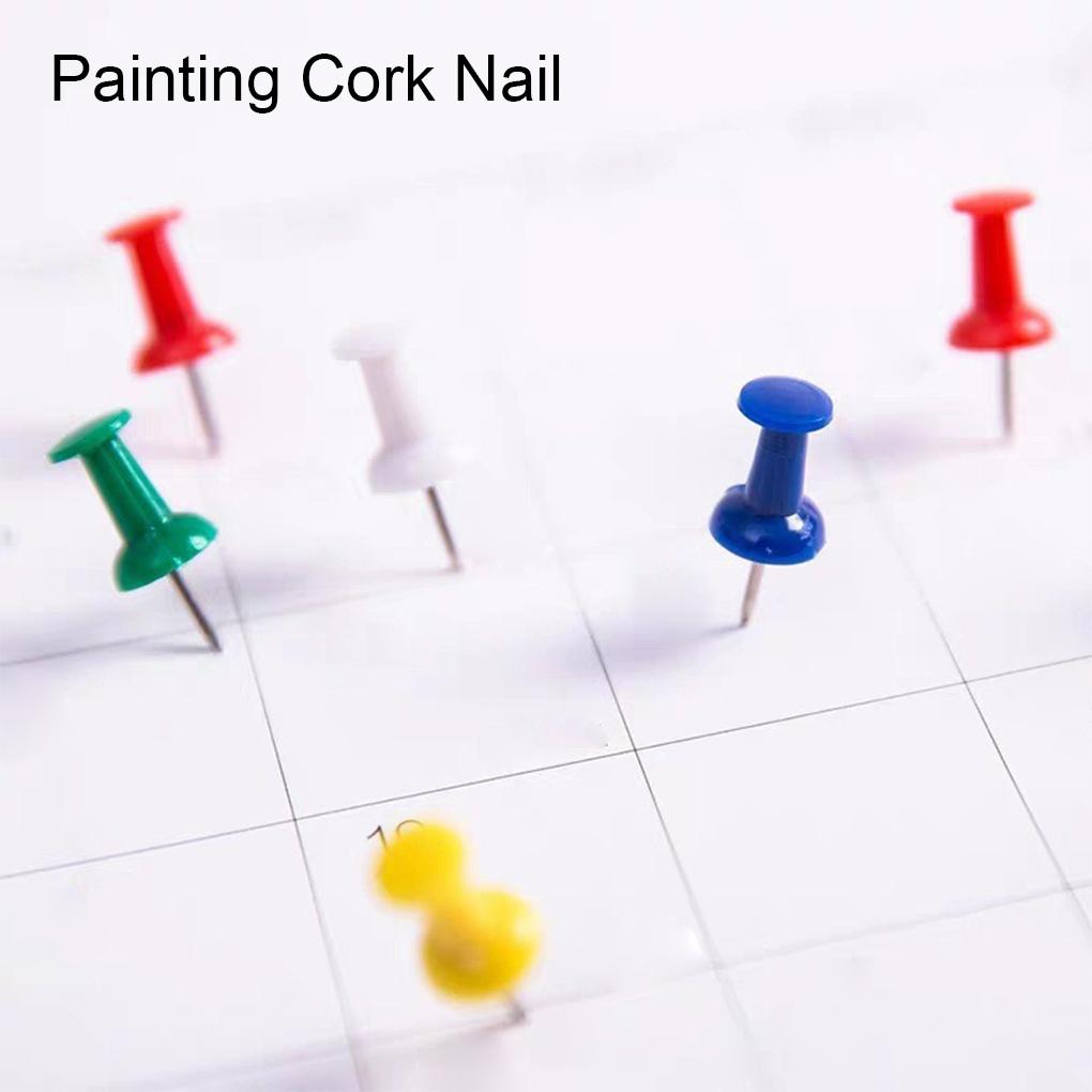35x Push Pin Set - Wide Application Durable Convenient ABS Multicolor Painting Cork Pin Decorative Map Pin Maps Push Pin