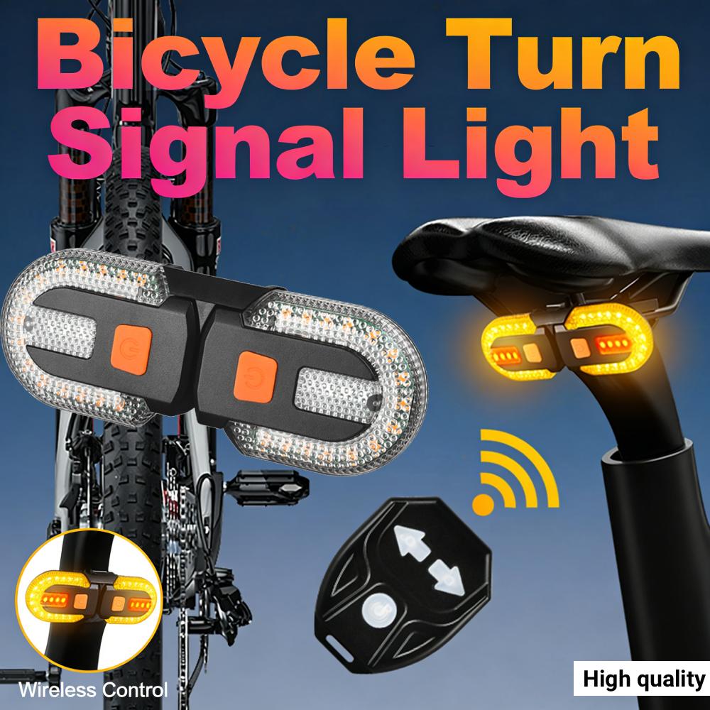 Bicycle Turn Signal Light Wireless Remote Control Bike Rear Light USB Rechargeable Warning Cycling Light Bike Accessories