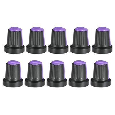 Uxcell 6mm Shaft Hall Knob for Speaker Effect Pedal Amplifier Potentiometer Knob 10 Pieces Purple