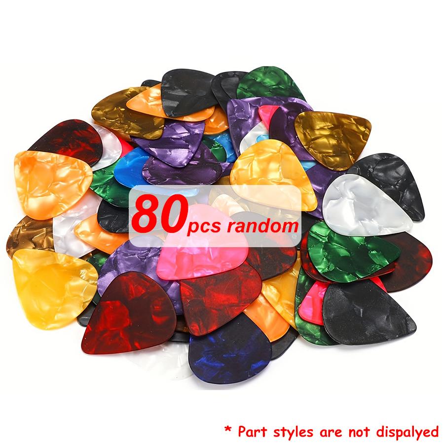 40/80pcs 0.5mm SLL Guitar Picks Pattern Random Ship ABS Pick for Guitar Ukulele Bass Musical Instrument Performance Accessories