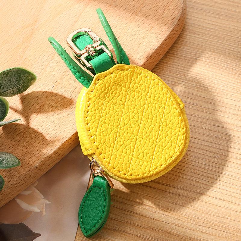 Frucht-Anhänger Münzbörse Mini-Schlüsselanhänger Geldbörse Unisex-Stil Niedliche Reißverschlusstasche Geschenk Frucht-Themen-Accessoire