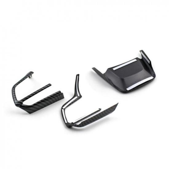 Carbon fiber internal Steering Wheel Trim 3pcs For Toyota Highlander -2024