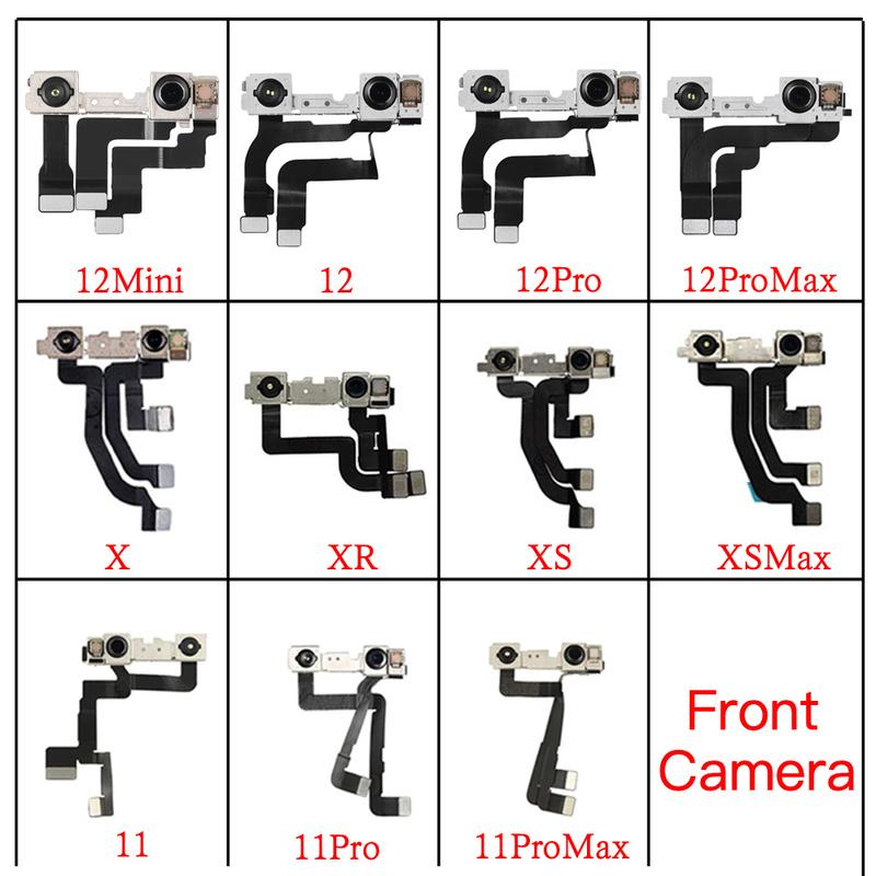 Front Camera For Phone X XR XS 11 12 Mini Pro Max Face Camera Module Flex Cable No Face ID Repair Replacement Part