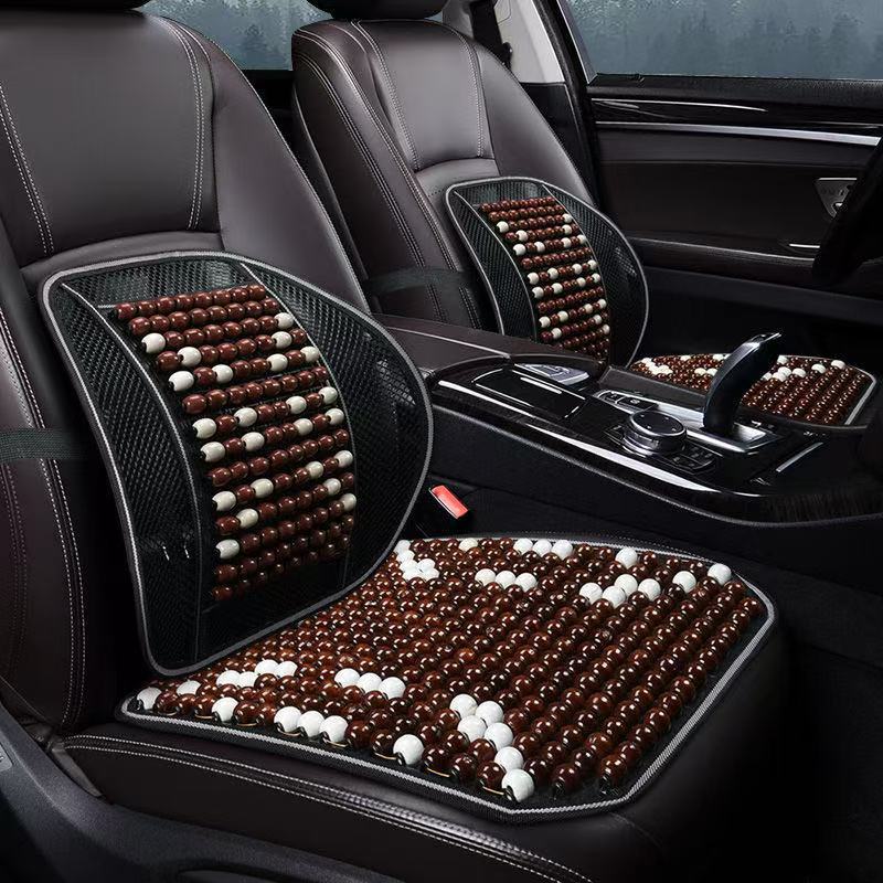 Letný Drevený Korálkový Podsedák na Autosedačku Priedušná Chladivá Podložka Univerzálna Ventilovaná Chladiaca Podložka na Sedadlo pre Všetky Ročné Obdobia