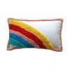 Luxurious Bohemian Rainbow Cushion Cover With Tassel Detail In Cotton Linen Blend