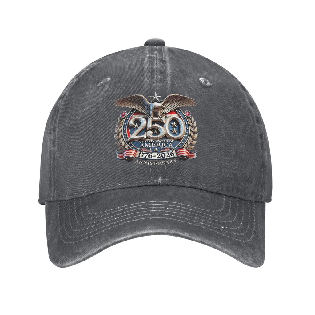 250 Years American Anniversary Print Cap Men Women Cotton  Trucker Hat Lerisure Wear Baseball Cap Adjustable