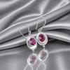 Rosa Turmalin Ädelsten 925 Sterling Silver Smycken Designade Krokörhängen 1,5" EE-1-15