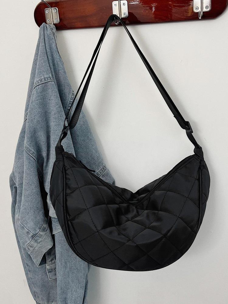 

Women s Trendy Nylon Crossbody Dumpling Bag - Large Capacity, Autumn/Winter 2025 чёрный