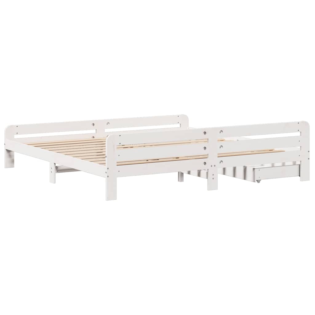 Solid Wood Bed without Mattress White 180x200 cm Pine Wood