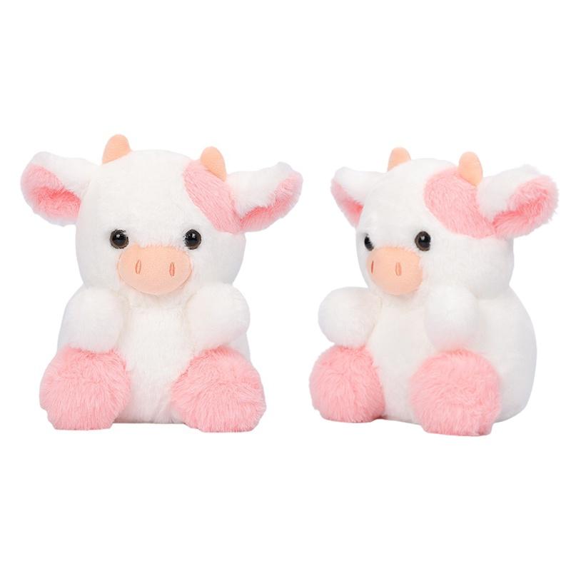 Belle Strawberry Cow Plush Toy Adorable Pink Cow Stuffed Animal