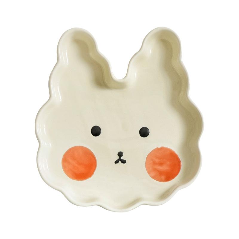 Japanese Creative Cute Cartoon Plate Rabbit Plate Baby Children's Plate Animal Home Dumpling