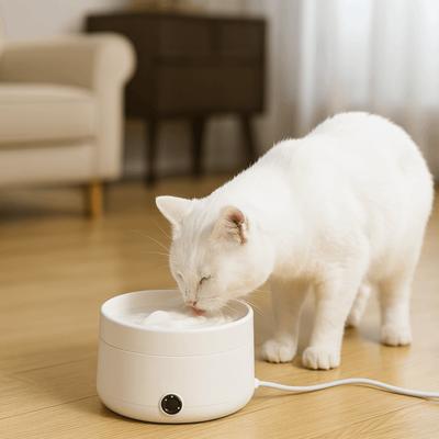 Electric Heating Dog Bowl Stainless Steel Cat Water Fountain Heated Water Bowl  for Dogs Cats