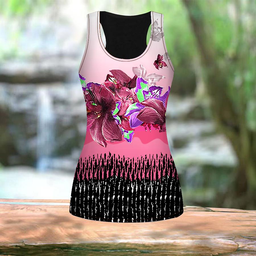 3D Large Blooms Print Women Workout Yoga Gym Printed Summer Sport Shirts Plus Size Vests