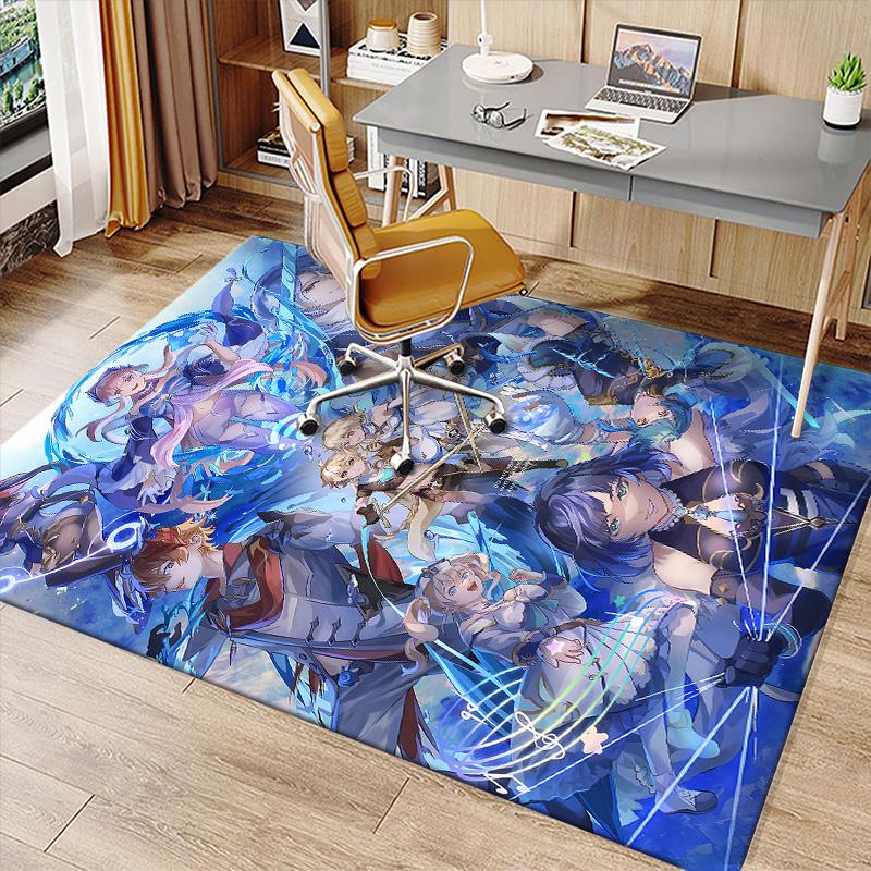 Genshin Impact characters Printed Absorbent Washable Carpet, Non-Slip Bathroom Mats, Kitchen Rugs, Yoga Mat,Living Room Entrance, Camping Picnic Rugs