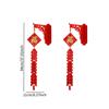 2 Pieces New Year Decorations Traditional Red Fu Character Lightweight Oriental Shaking Luck Pendant for Shops Celebration