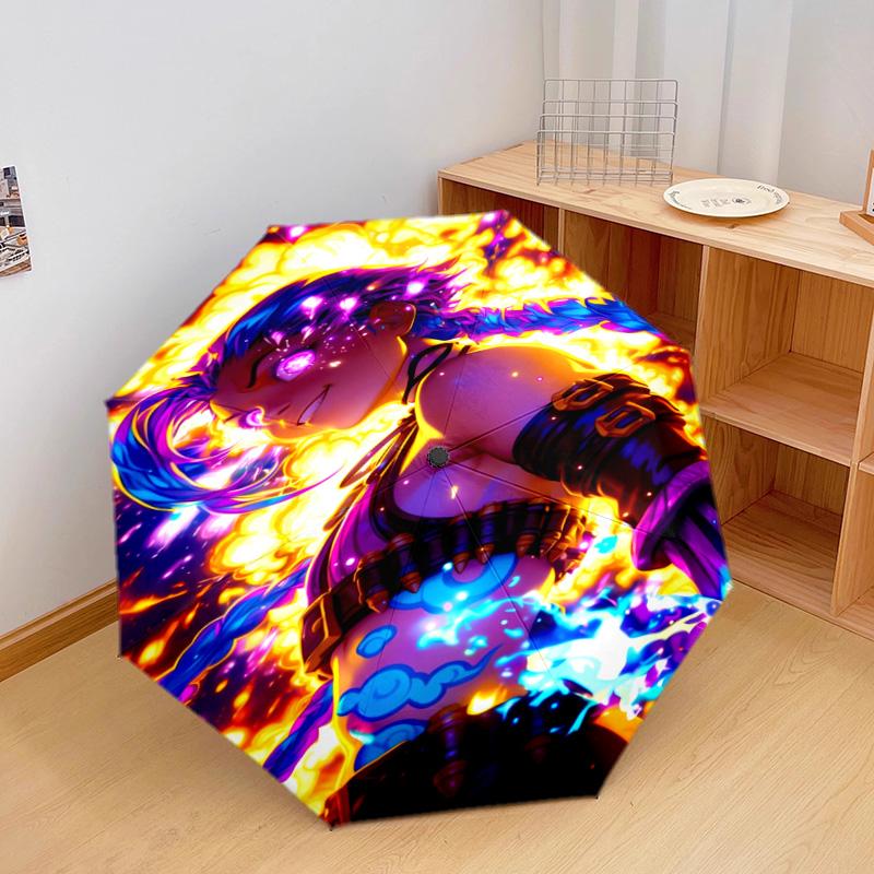 1PC Jinx Automatic Umbrella - Suitable Travel Outdoor Portable Umbrella Birthday Gift Daily Essentials