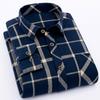 Camicia Casual da Uomo a Quadri Camicia a Maniche Lunghe Spazzolata Trend Taglie Forti