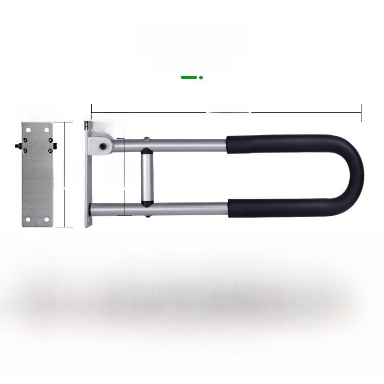 Aluminum Alloy Flip-Up Toilet Armrest Booster for Elderly & Disabled