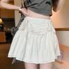 Bow Ruffled High Waist Mini Skirt Anti-Peek Cake Hem