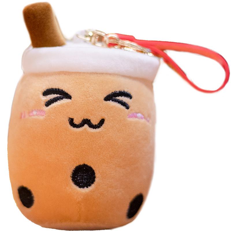 Adorable Milk Tea Cup Plush Keychain Charm for Bags and Home Decor