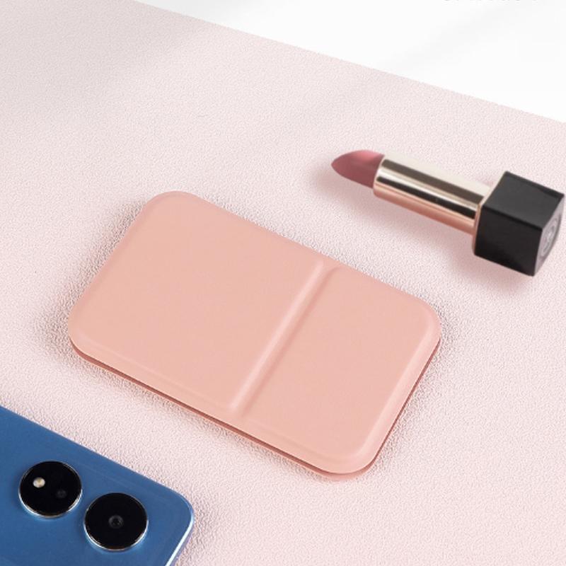 Desktop Makeup Mirror Solid Color Pu Leather Simple Portable Handheld Makeup Mirror Foldable Student Compact Cute Pocket Mirror