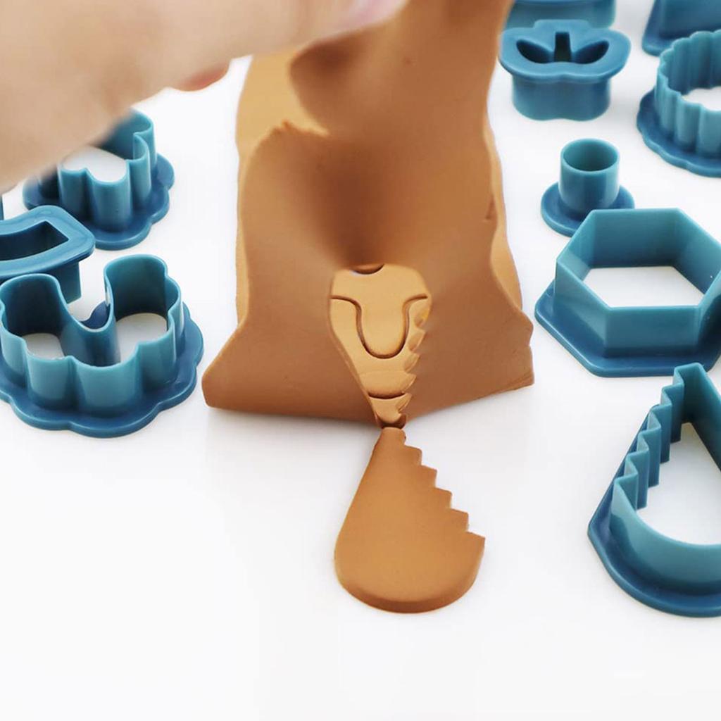 24 Pcs Clay Earring Cutters Set for Polymer Clay Jewelry Making Different Sizes and Irregular Shape Plastic Polymer Clay Cutters