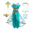 Halloween Arabian Style Princess Costume Kids Jasmine Cosplay Girls Magic Lamp Story Role Play Performance Apparel Dress Set