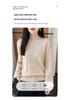 2026 Autumn/Winter Pure Wool Thickened Knitwear: Women's Long Sleeve Hollow Sweater with Half-High Collar