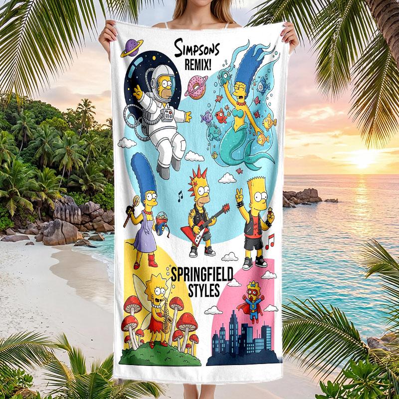 Large Beach Towel Quick Dry Absorbent Towel For Beach IndoorThe Simpsons