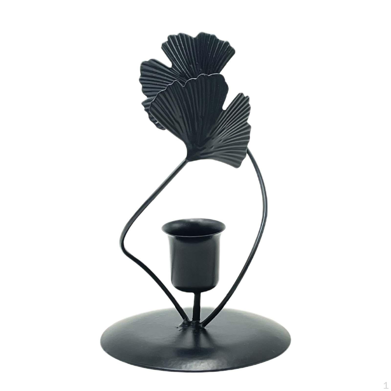 

Элегантный подсвечник из листьев гинкго для домашнего декора Black 2 Leaves