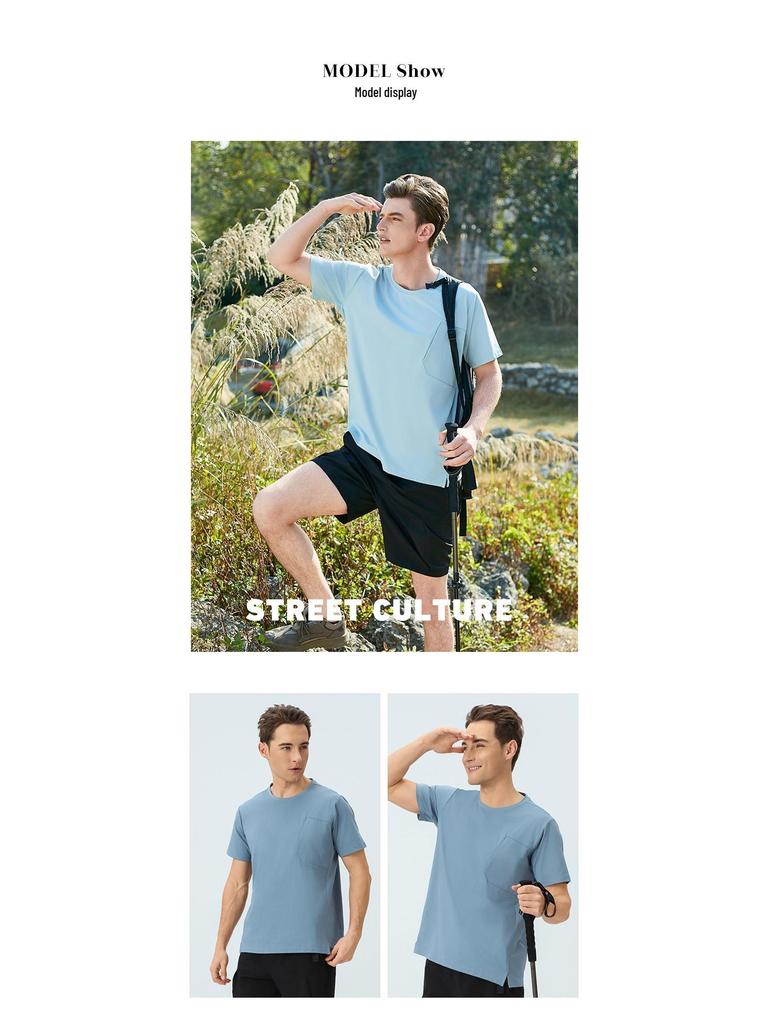 Diga Men's Quick-Dry Breathable Sports T-Shirt for Outdoor Running, Cycling, and Fitness - Loose Fit, Short Sleeve