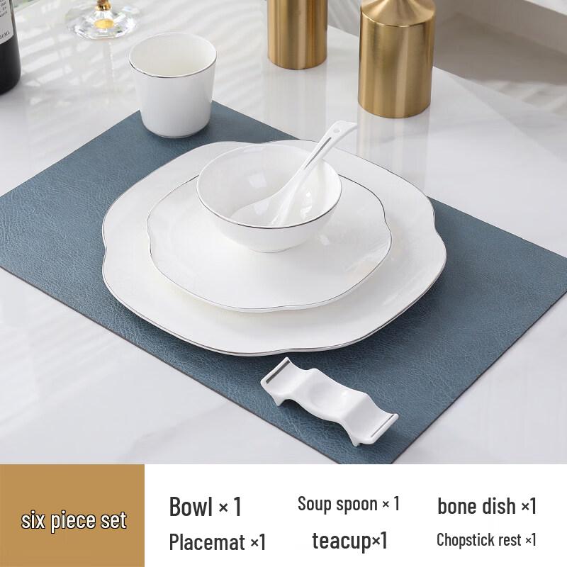 Ruyi Silver-Rimmed Bone China Tableware Set