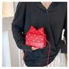 Fashion Versatile Women Mini Shoulder Bag PU Leather Polka Dot Print Underarm Bag Bow Design Crossbody Bag